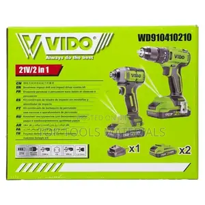 ፡Vido 2-በ-1 ኮምቦ ኪት (ሞዴል Wd) 21v ባትሪ የሚሰራ ኢምፓክት ድሪል እና ኢምፓክት
