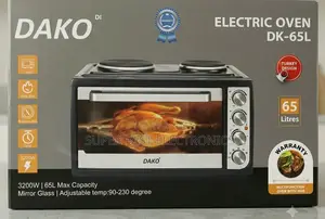 Dako Mini Oven 65l Electric Oven With Dual Hot Plates – 3200w