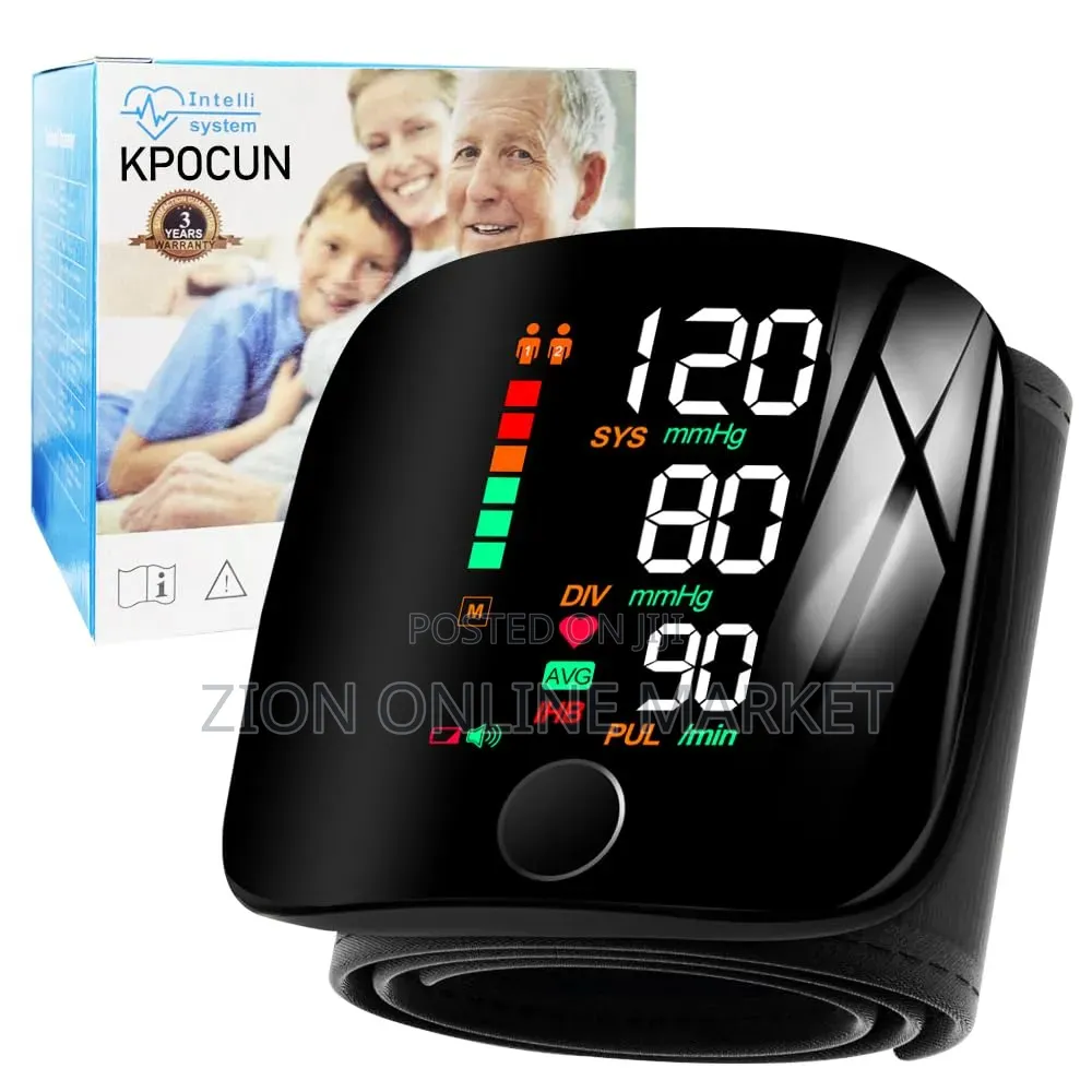 ​ የዲጂታል ደም ግፊትና የልብ ምት መለኪያ Digital Wrist Blood Pressure Monitor