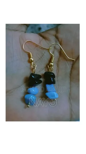 Blue and Black Crystal Earring