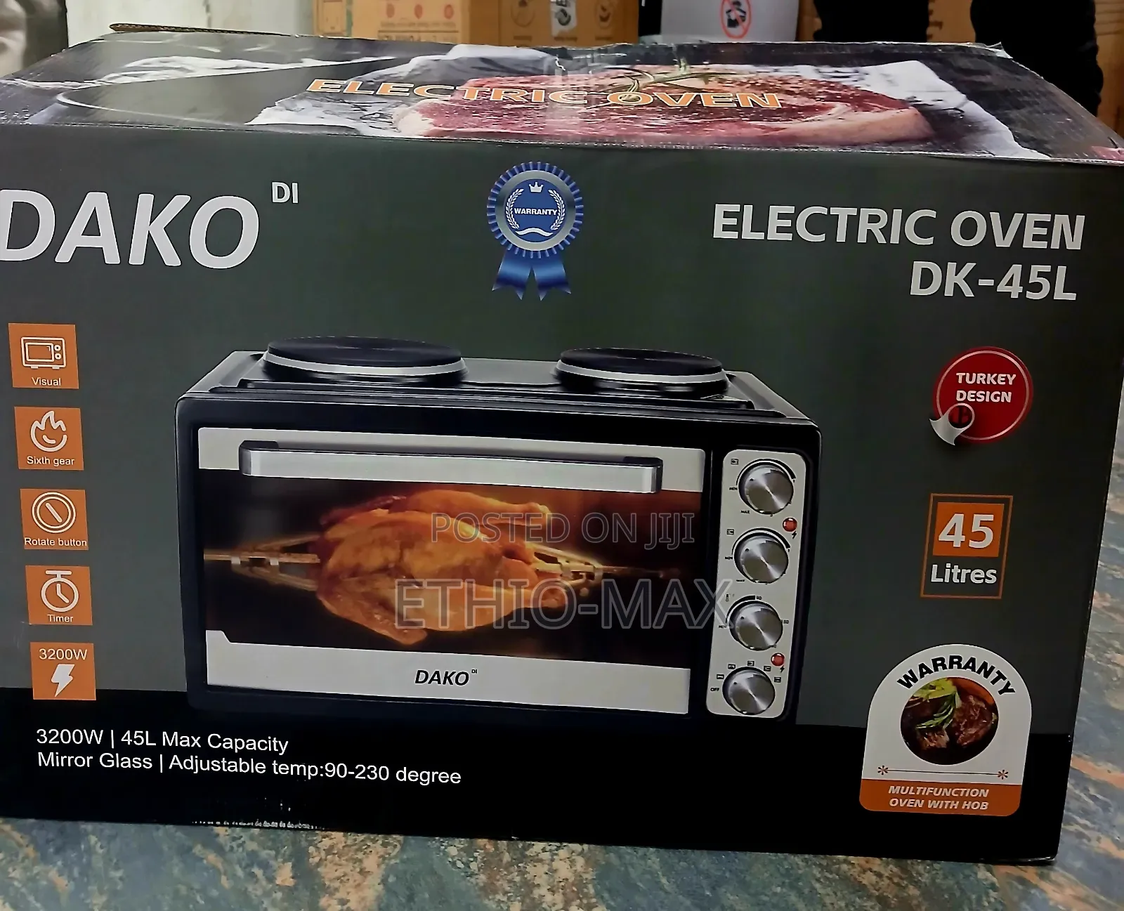 Dako 45l Electric Mini Oven – Bake, Grill Roast With Confidence
