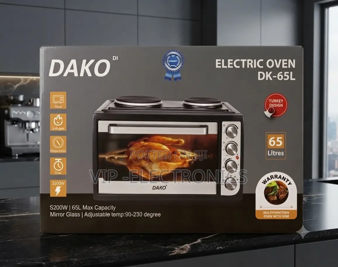 Dako Mini Oven 65l Electric Oven With Double Hot Plates –