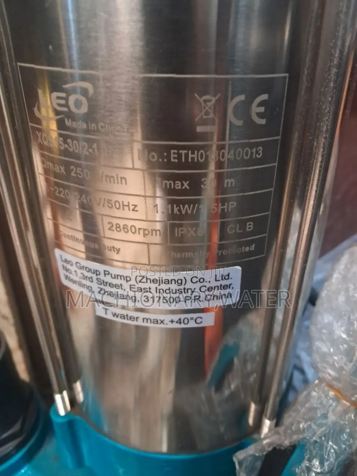 Leo Bore Hole Submersible Pump 1.5hp