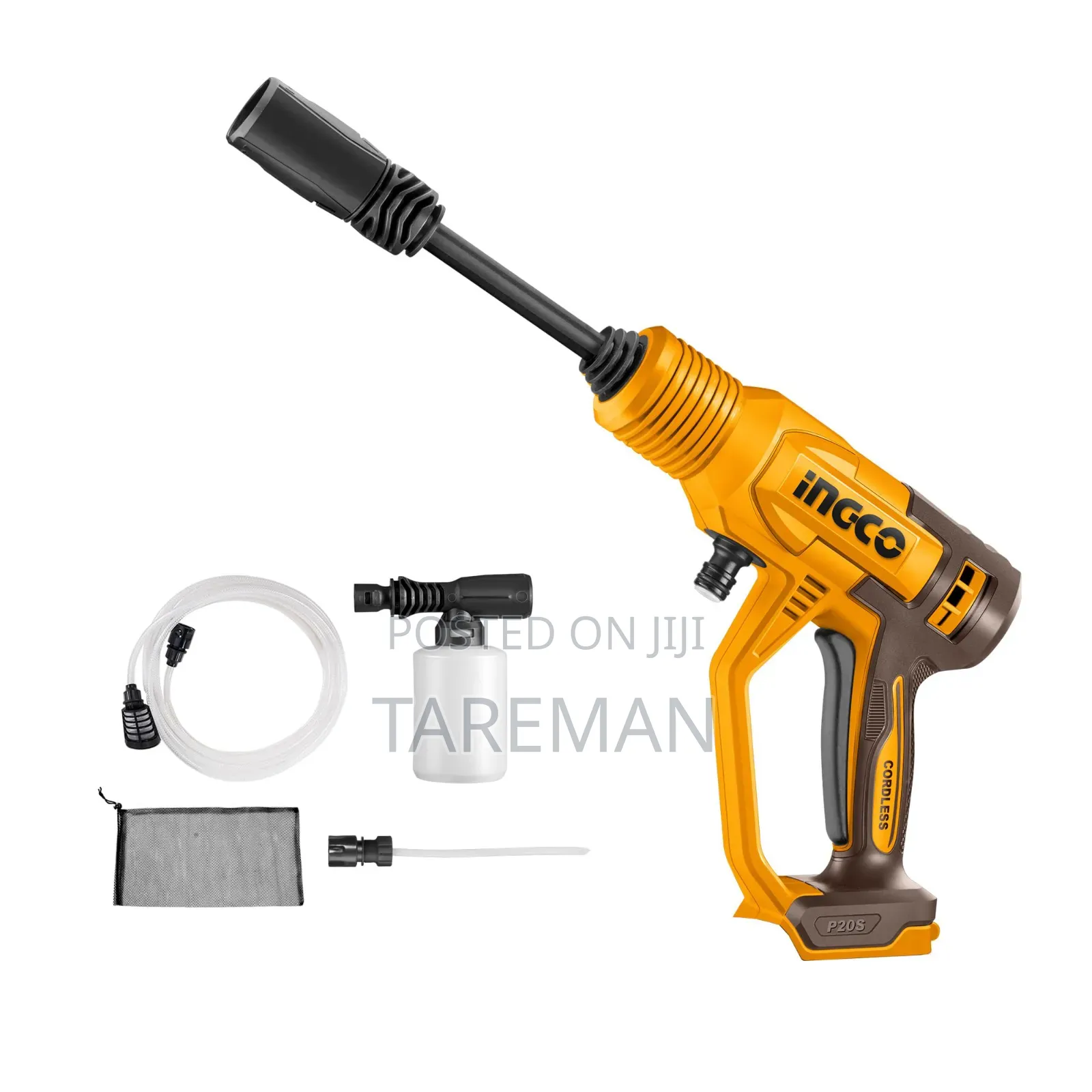 1ingco 20v Cordless Pressure Washer Used for Cleaning Vehicles.