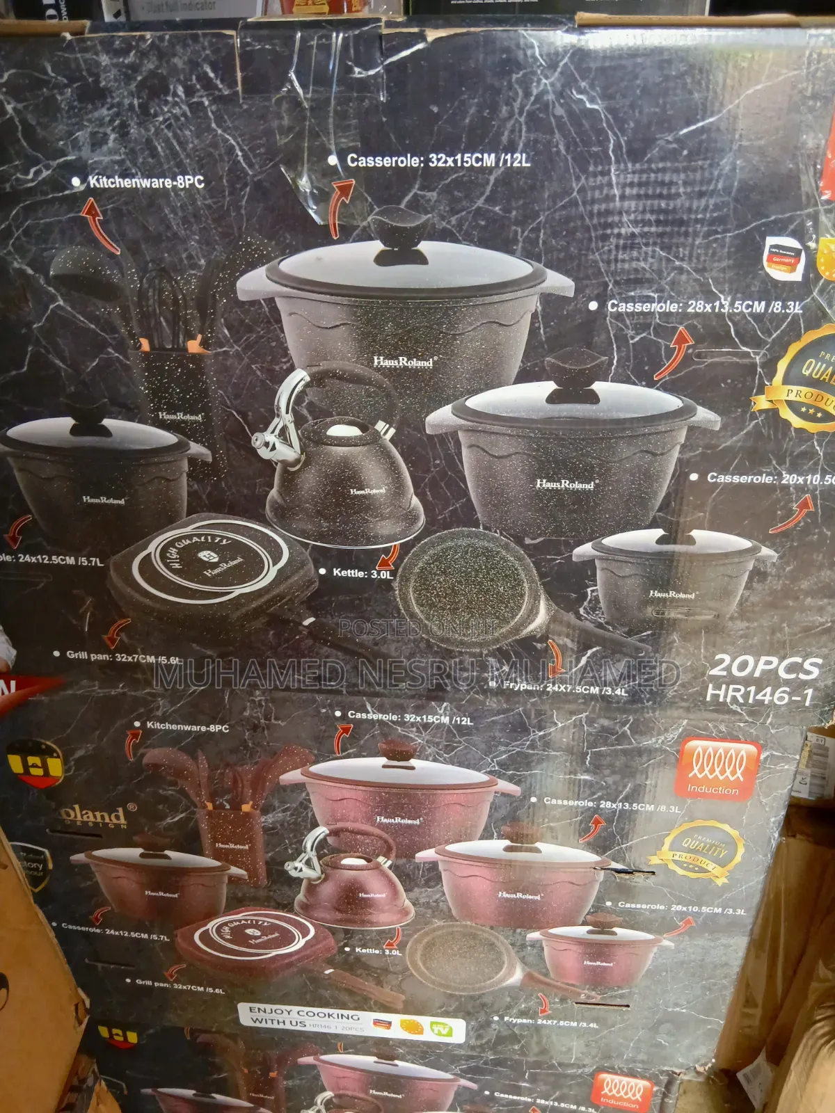 20-piece Haus Roland Granite-coated Cookware Set