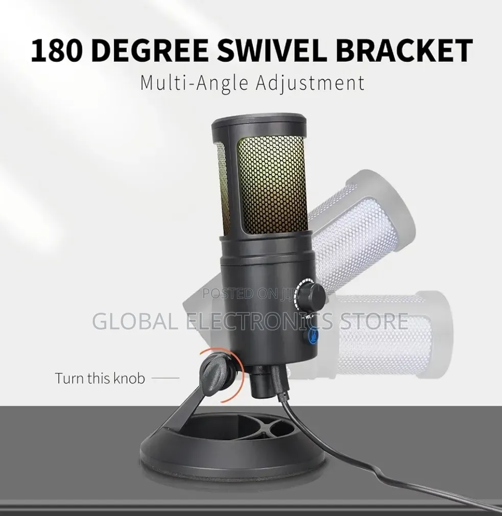 RGB Studio Microphone Usb Live Streaming Capacitor