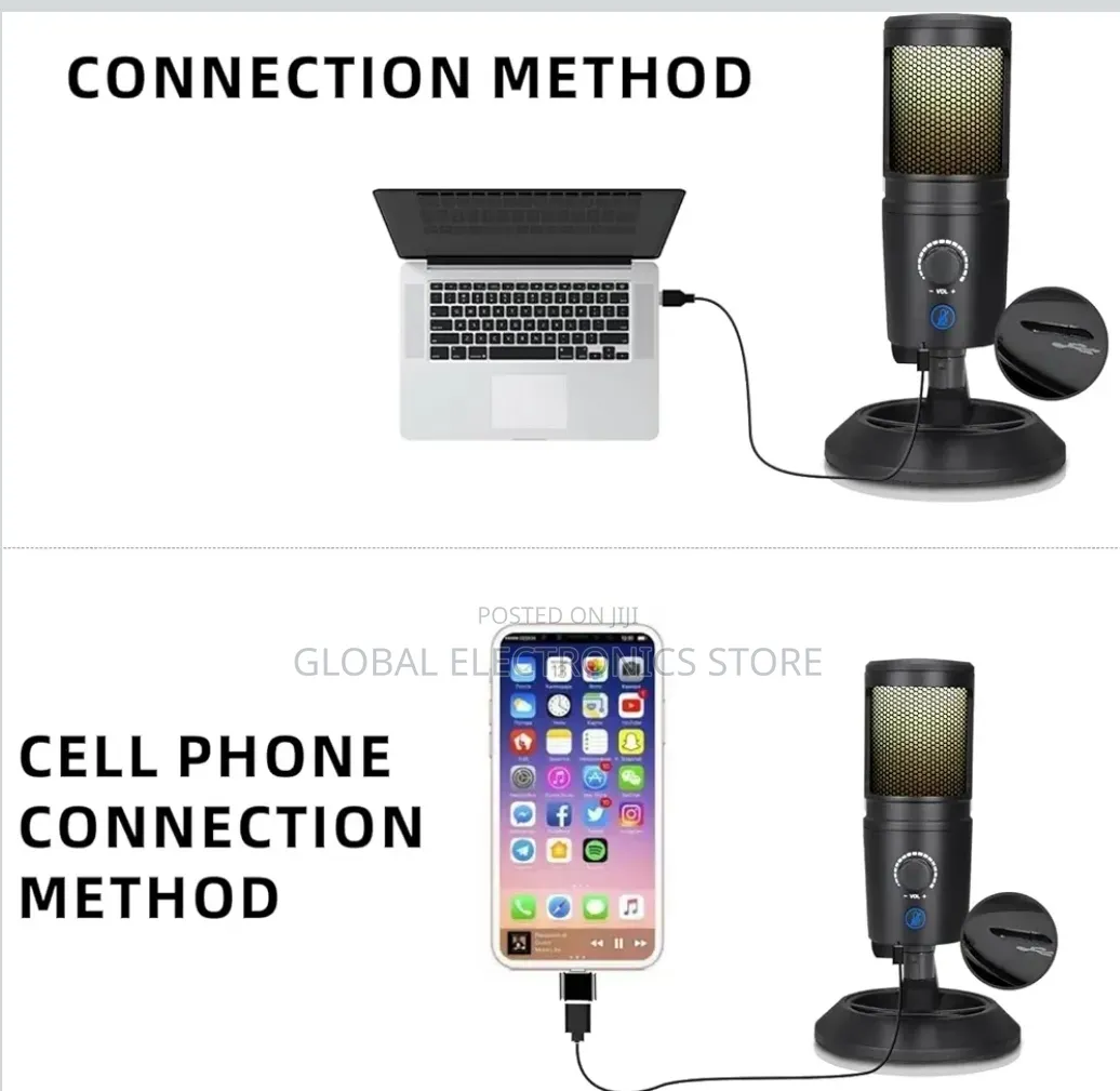 RGB Studio Microphone Usb Live Streaming Capacitor