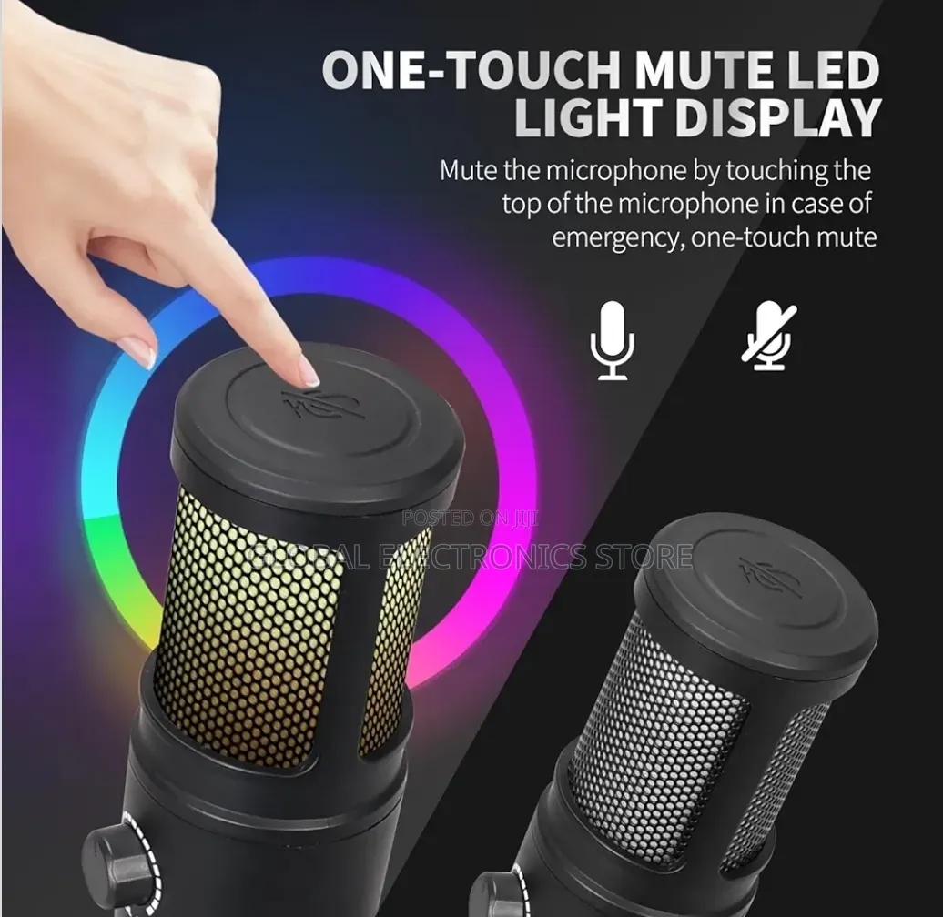 RGB Studio Microphone Usb Live Streaming Capacitor