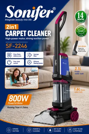 Sonifer 2-in-1 Carpet Cleaner – Wet Dry Deep Cleaning System