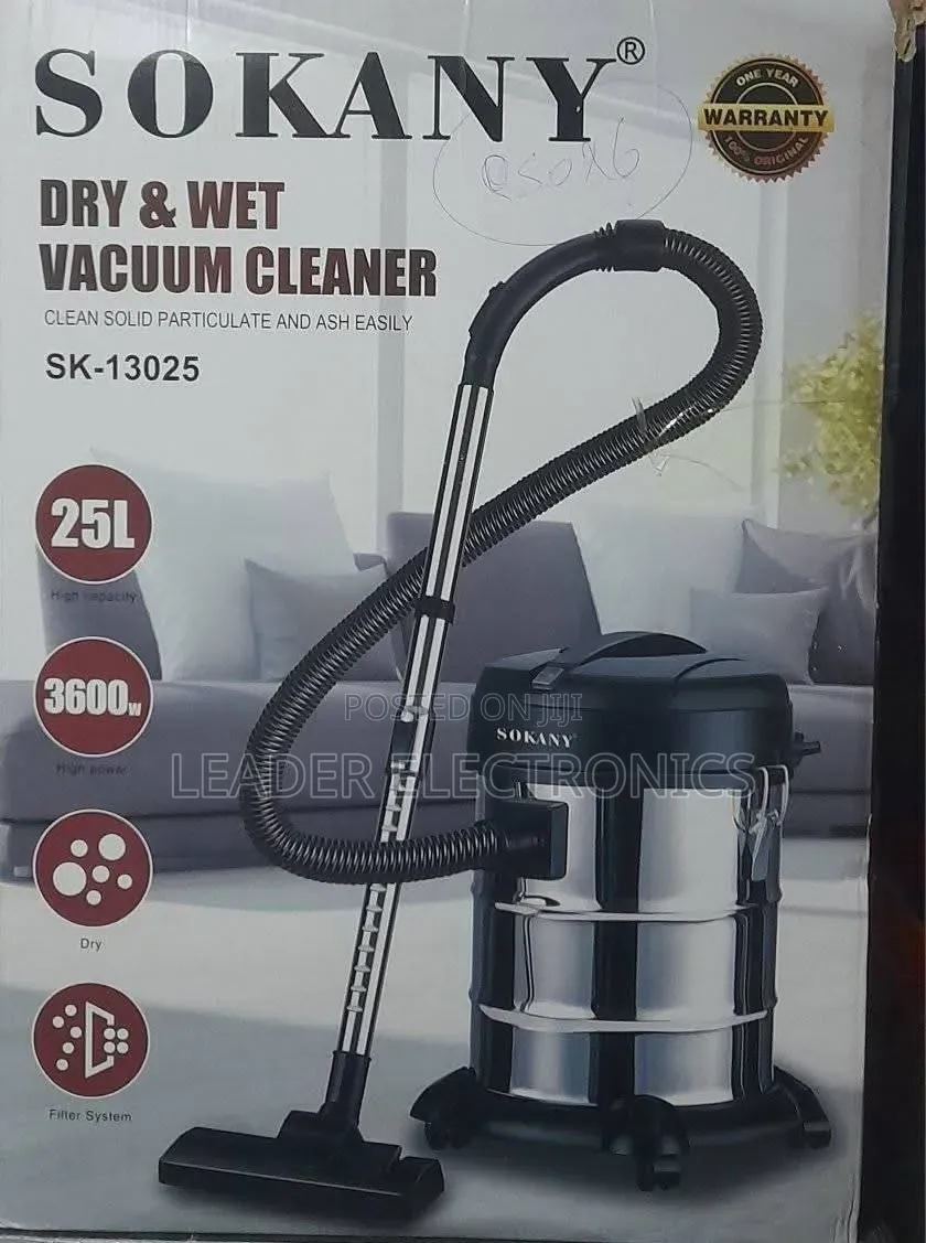 Sokany Vacuum Cleaner 25 Liter – Wet Dry Powerful Cleaning System