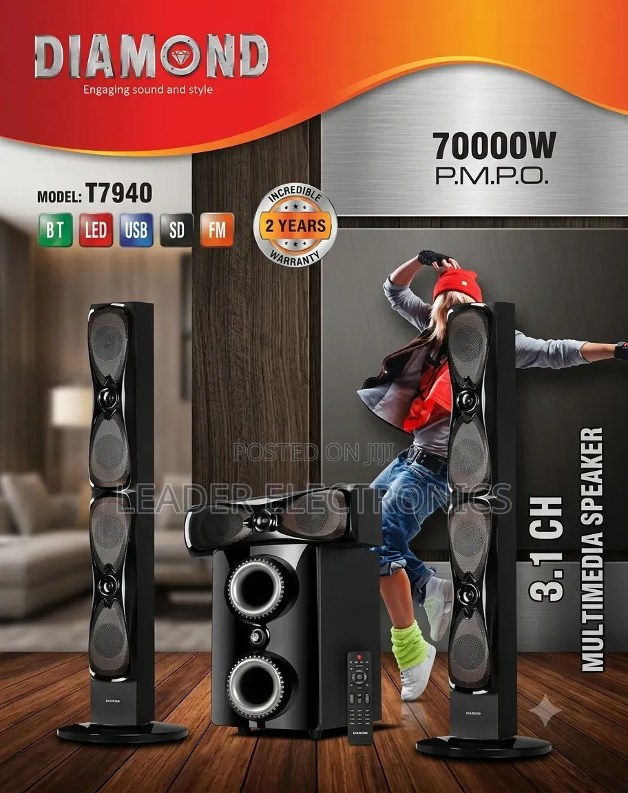 Diamond 3.1ch Multimedia Speaker System – Home Theater With Powerful