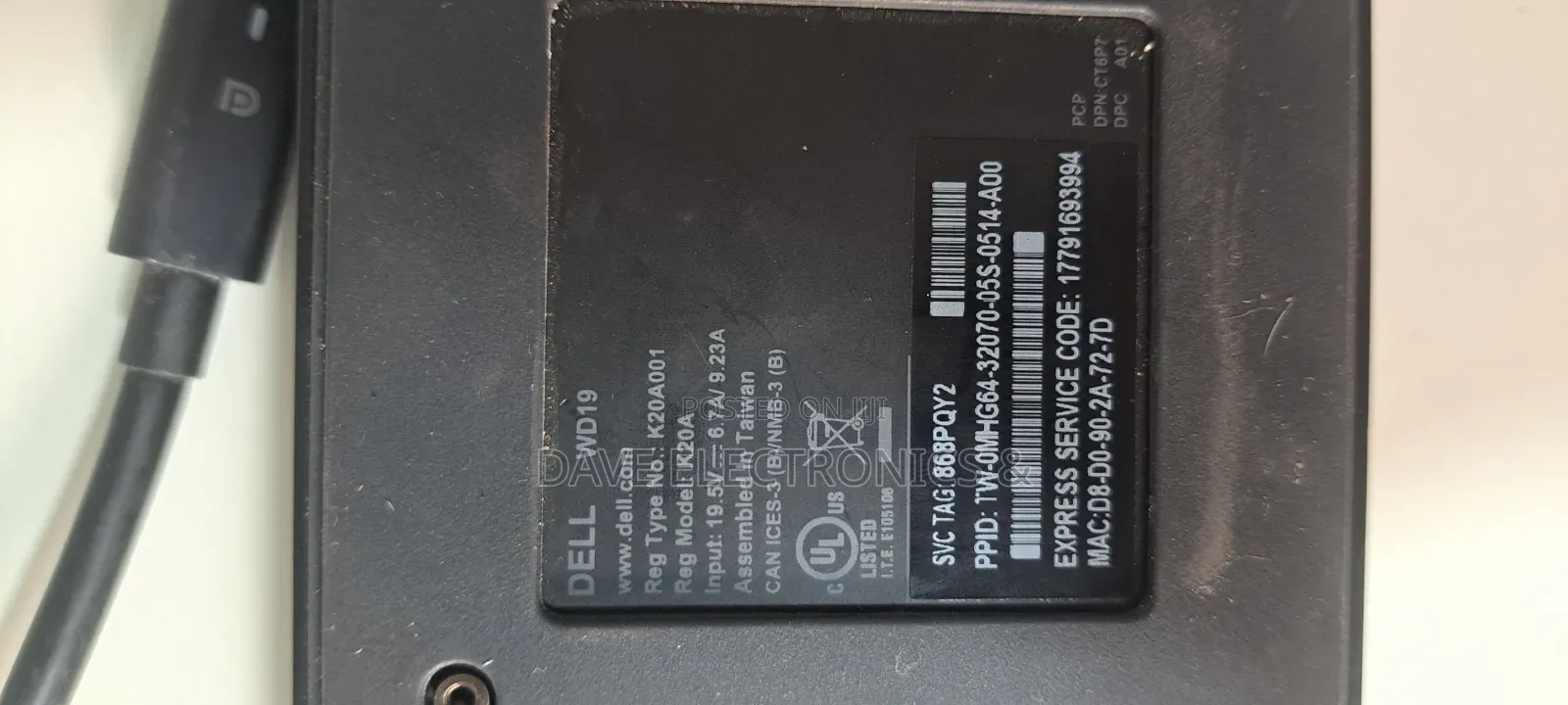 Dell Wd19 (Model K20a) Docking Station