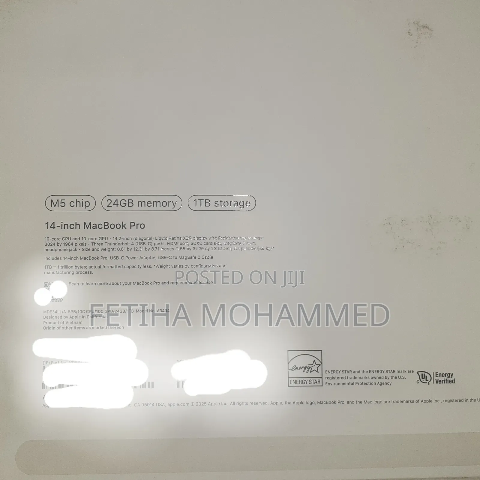 New Laptop Apple MacBook Pro 2026 M5 Pro 24GB Apple M5 Pro SSD 1T