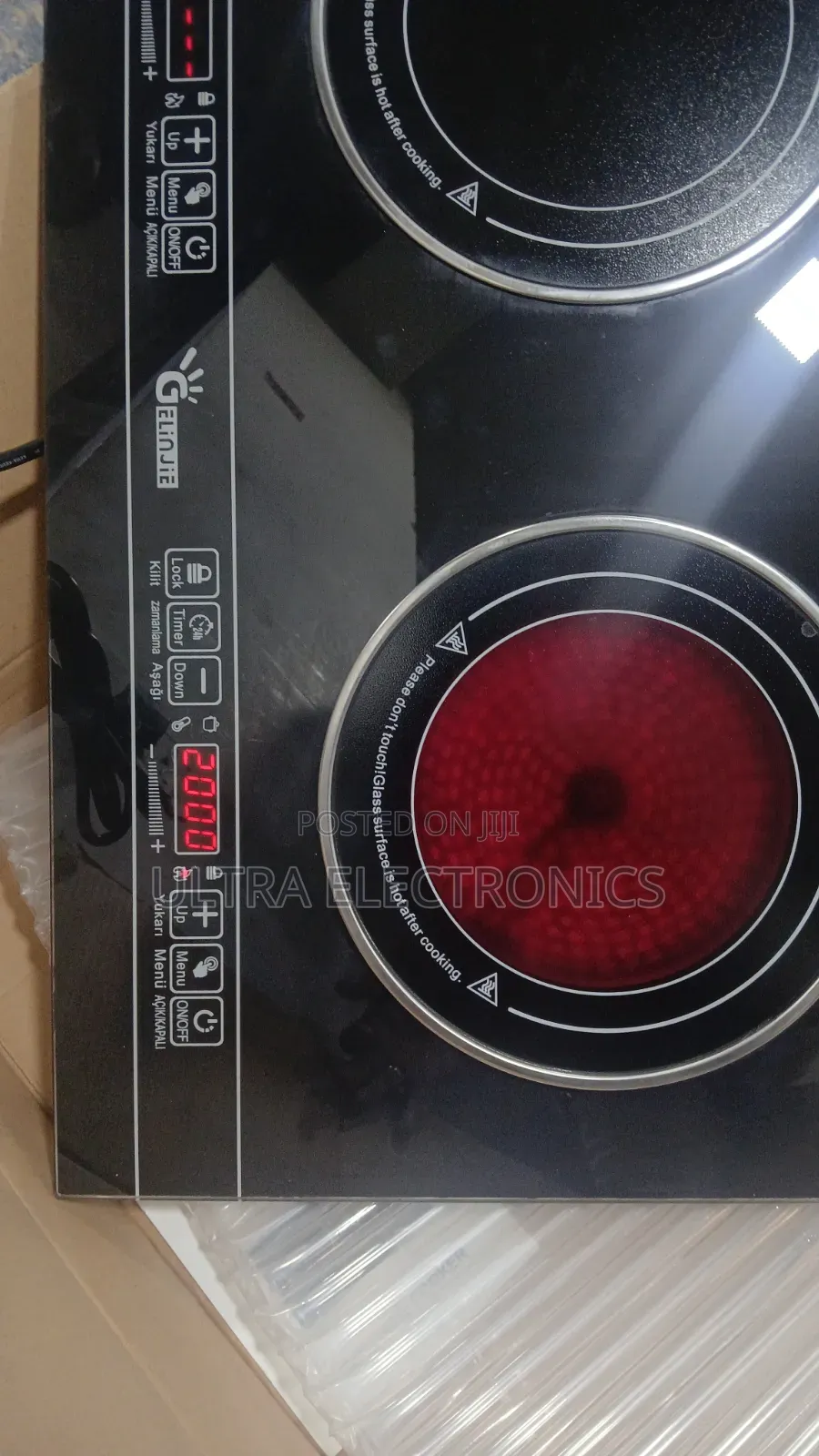 Gelinjie Double-Burner Electric Ceramic Touch Stove Featuring Digital