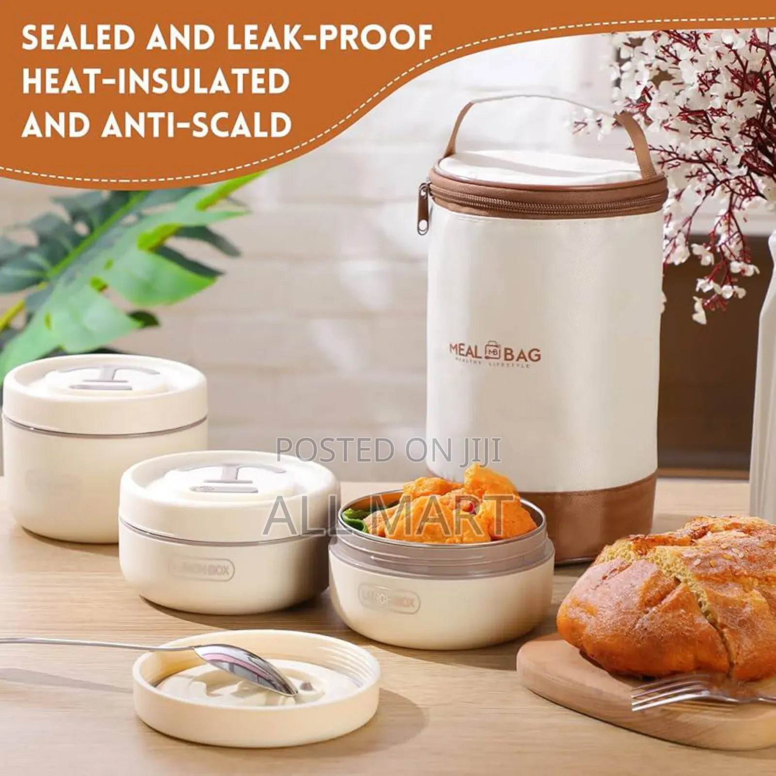 3 Pieces Portable Insulated Lunch Container