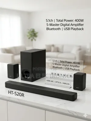 Sony Ht-S20r 5.1 Channel Soundbar System Featuring a 400w Total