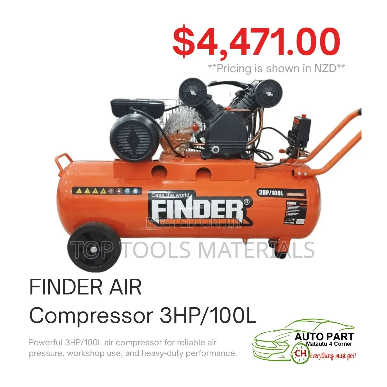 ፡This Is a Finder 50l Air Compressor Featuring a 2.5 Hp Motor.