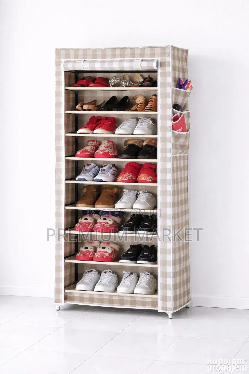 Shoe Rack 9 Layer Cabinet With Cover ባለ ሽፋን 9 ደረጃ የጫማ መደርደሪያ