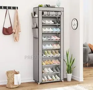 Shoe Rack 9 Layer Cabinet With Cover ባለ ሽፋን 9 ደረጃ የጫማ መደርደሪያ