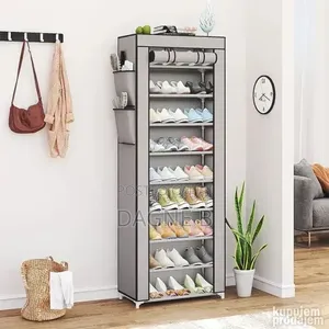 9 Tire Multi-Function Shoe Cabinet With Cover ባለ ሽፋን 9 ደረጃ የጫማ መደርደሪያ