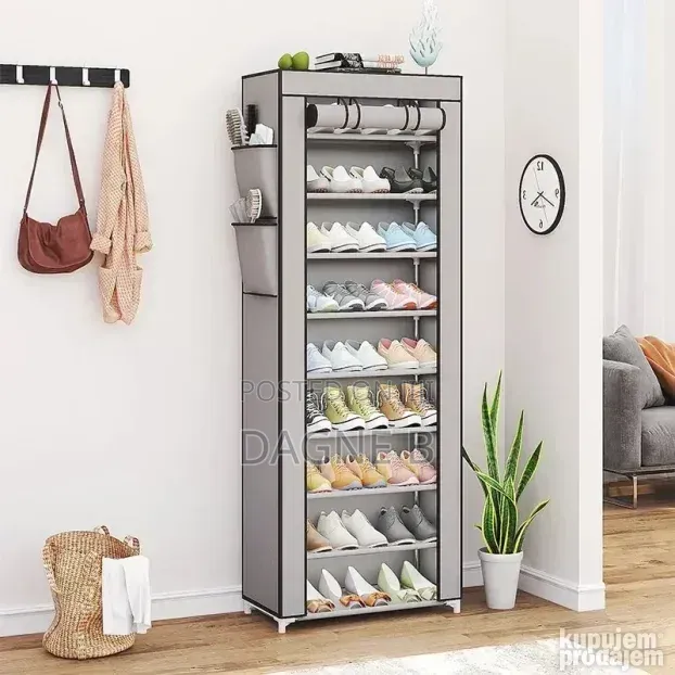 9 Tire Multi-Function Shoe Cabinet With Cover ባለ ሽፋን 9 ደረጃ የጫማ መደርደሪያ