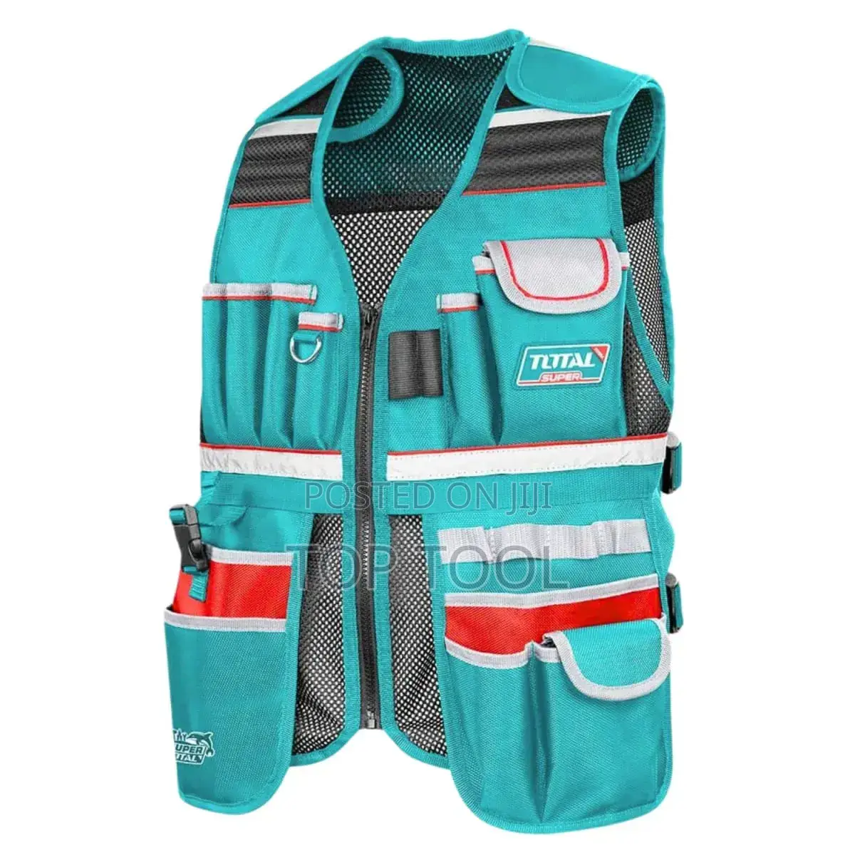 ፡ይህ Total Tools የ Ttvt16025 ሞዴል የስራ ቬስት ሲሆን በቱርኩዋዝ ቀለም የተሰራ ነው