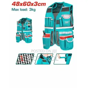፡ይህ Total Tools የ Ttvt16025 ሞዴል የስራ ቬስት ሲሆን በቱርኩዋዝ ቀለም የተሰራ ነው