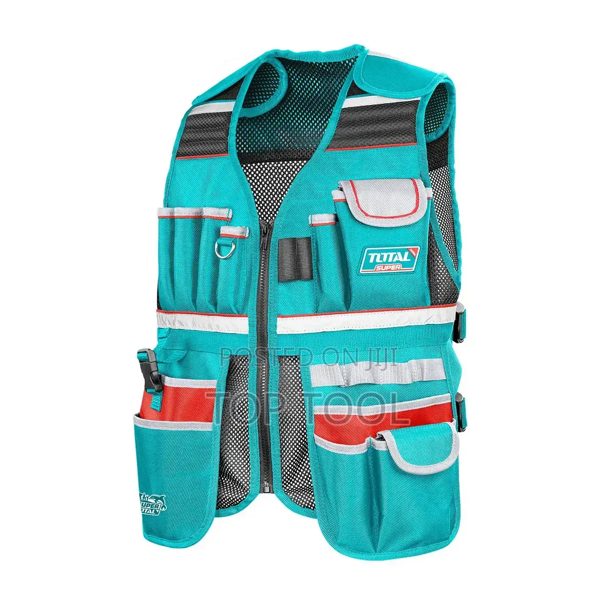 ፡ይህ Total Tools የ Ttvt16025 ሞዴል የስራ ቬስት ሲሆን በቱርኩዋዝ ቀለም የተሰራ ነው