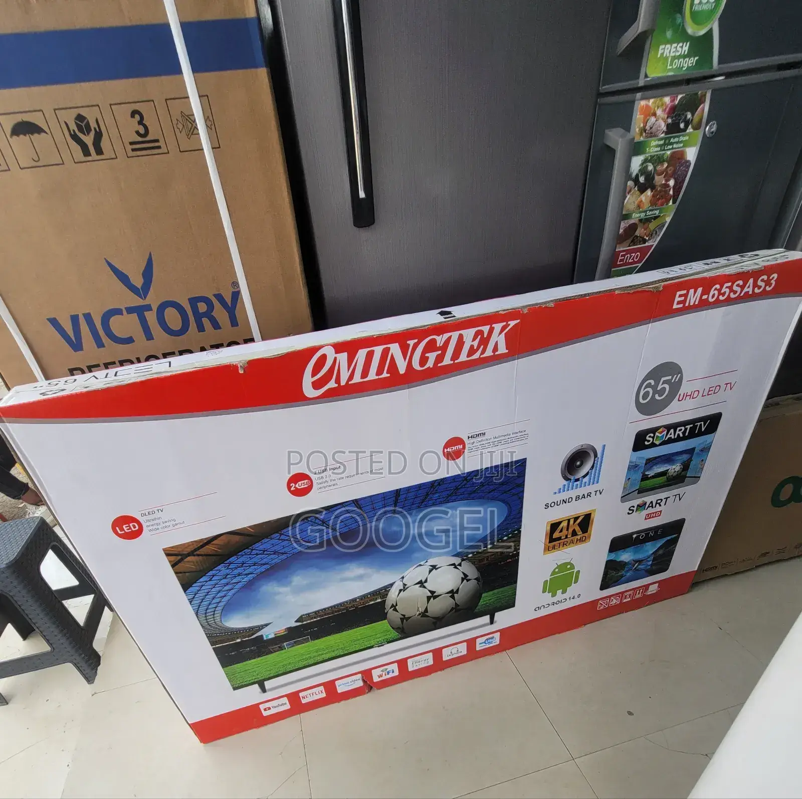 65"Inch Frameless Screen Android 14.0 Tv