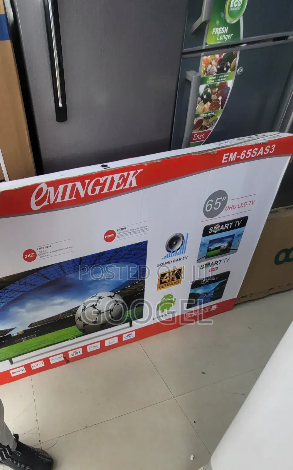 65"Inch Frameless Screen Android 14.0 Tv