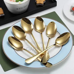 12 Psc Golden Dessert Spoons 12ፍሬ ወርቃማ የሾርባ ማንኪያ
