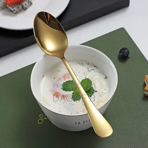 12 Psc Golden Dessert Spoons 12ፍሬ ወርቃማ የሾርባ ማንኪያ
