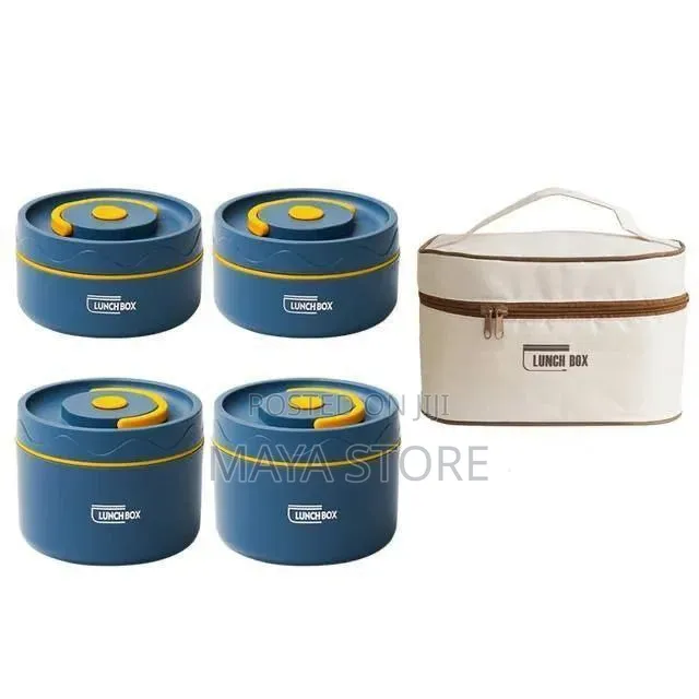 3 in 1 Isolated Stainless Steel Lunch Box With Bag