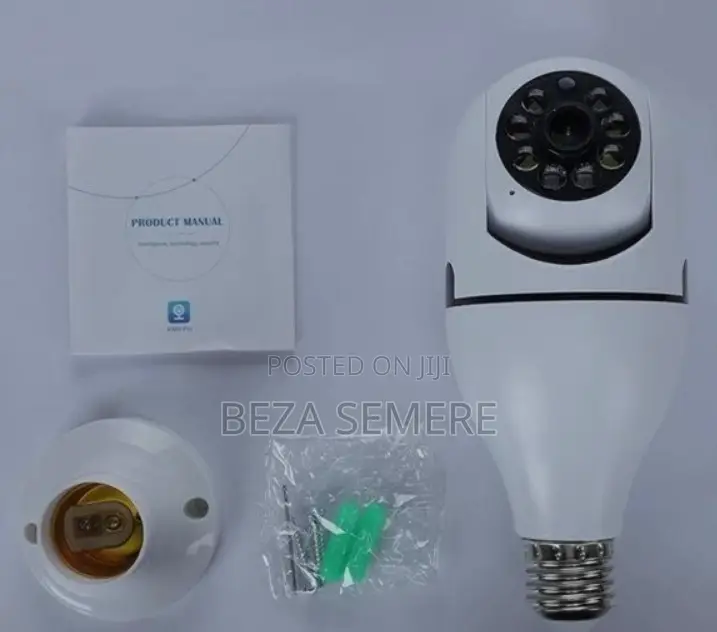 Wifi Bulb Security Camera With Motion Alarm Siren – 360° Pan