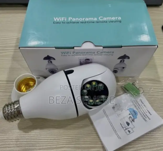 Wireless E27 Smart Bulb Camera – 360° PTZ Home Security Monitor