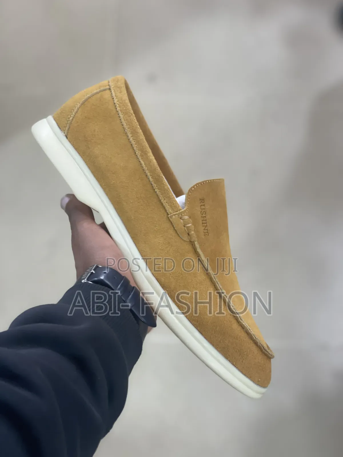 Yellow Suede Rushine Loafers