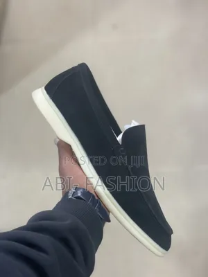 Loro Piana Summer Walk Loafers Peach Black
