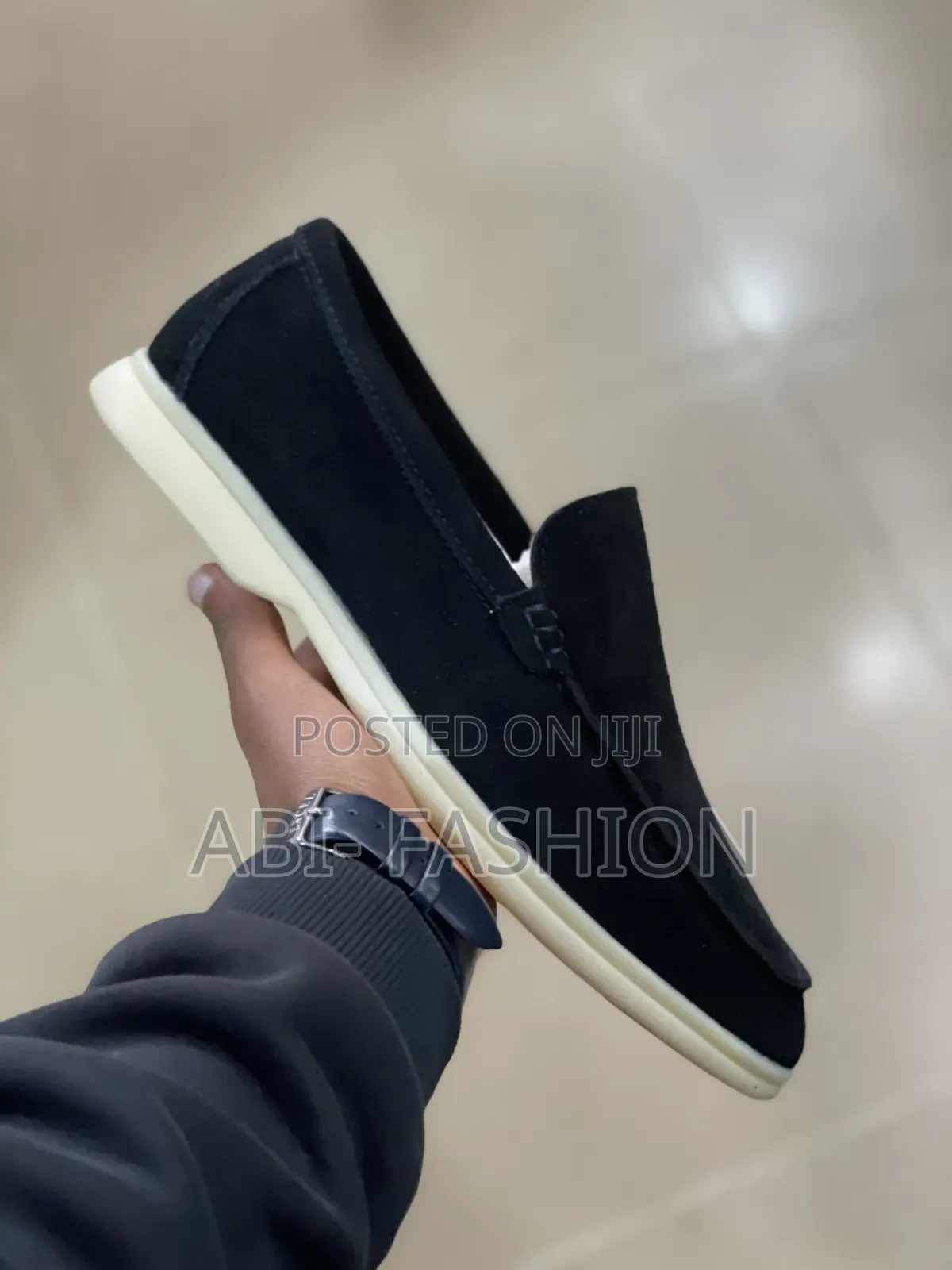 Loro Piana Summer Walk Loafers Peach Black