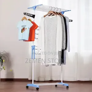 3-Tier Mobile Folding Clothes Drying Rack – Heavy Duty Rolling Stand