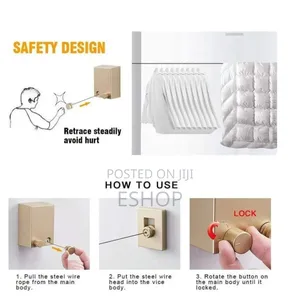 Retractable Stainless Steel Wire – Holds Up to 44 LBS Without Sagging