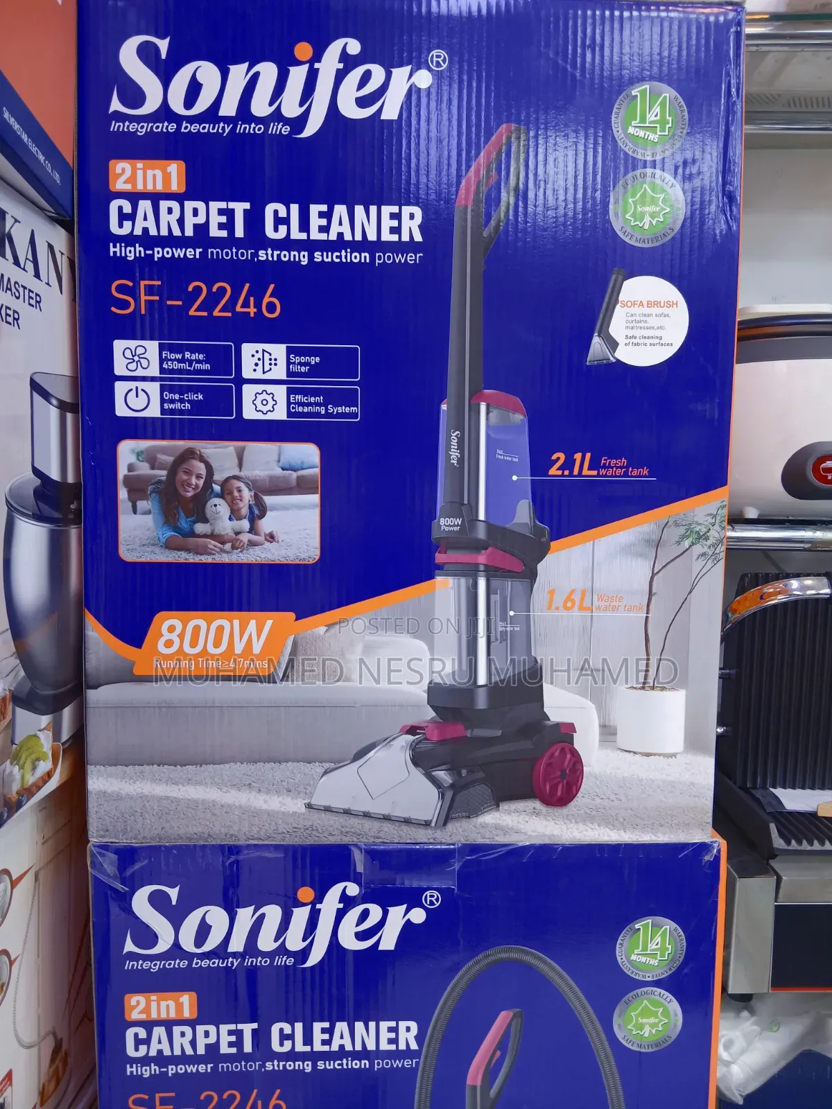 Sonifer Sf-2246 2-in-1 Carpet Cleaner Features An 800w Motor
