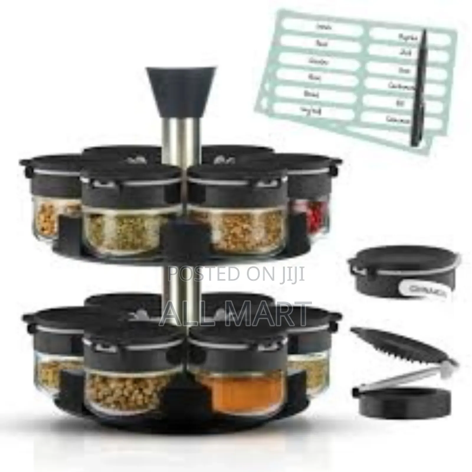 12 Pieces Rotating Spices Jar Set