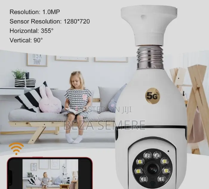 Easy Install Wifi Bulb Camera – 360° PTZ Wireless Security Cam