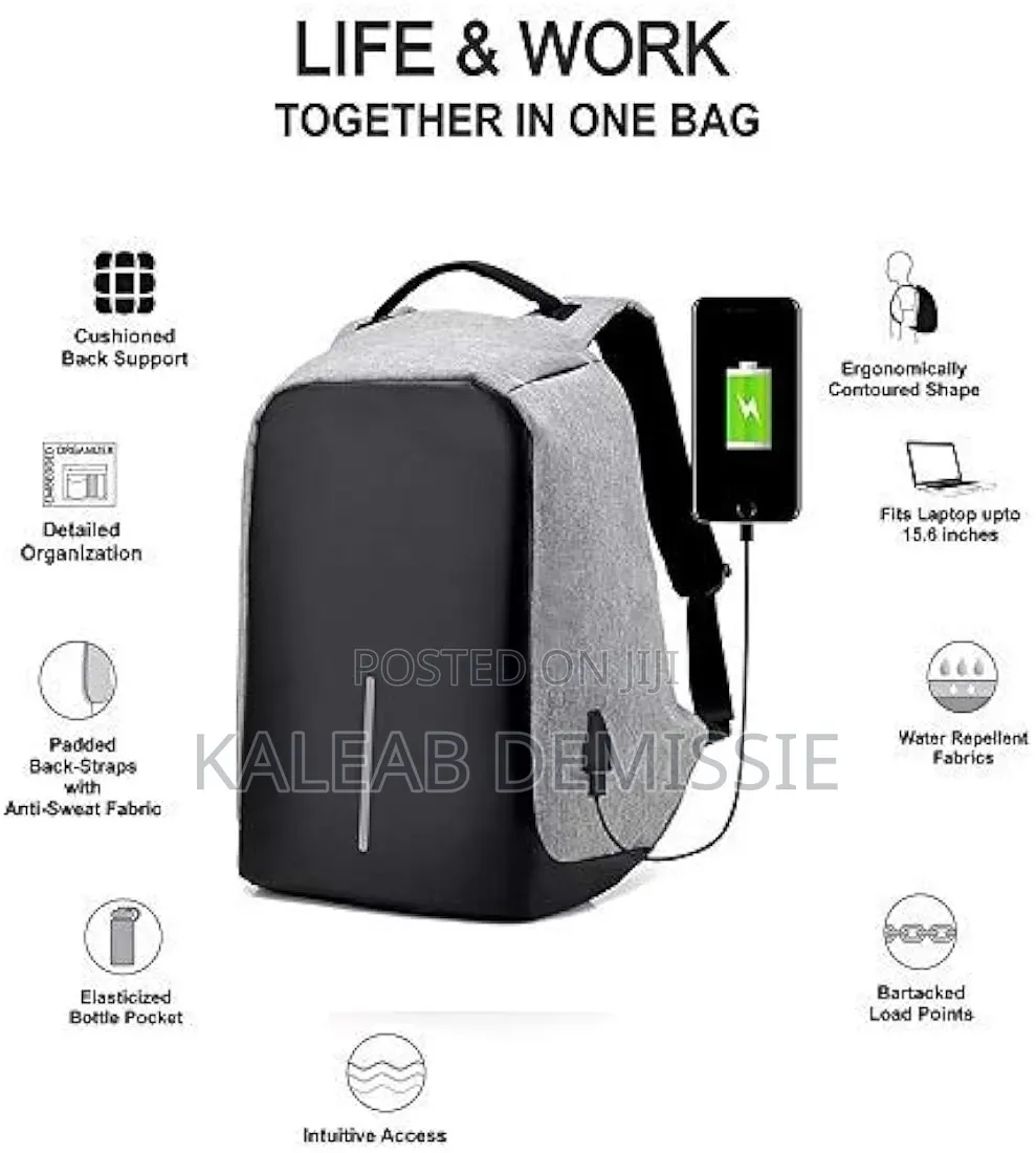 15.6 Anti-Theft Backpack With Usb Charging Port