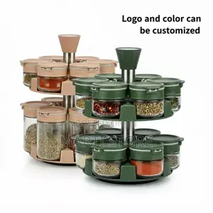 12 Pieces Rotating Spices Jar Set