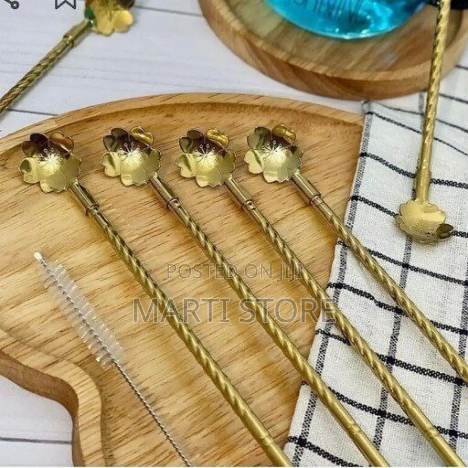 6pcs Reusable Drinking Stainless Straws With Cleaning Brush