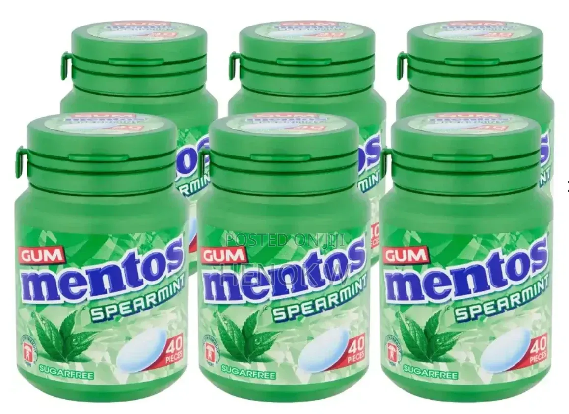 Original Mentos Spearmint Gum ማስቲካ (40 ፍሬ)