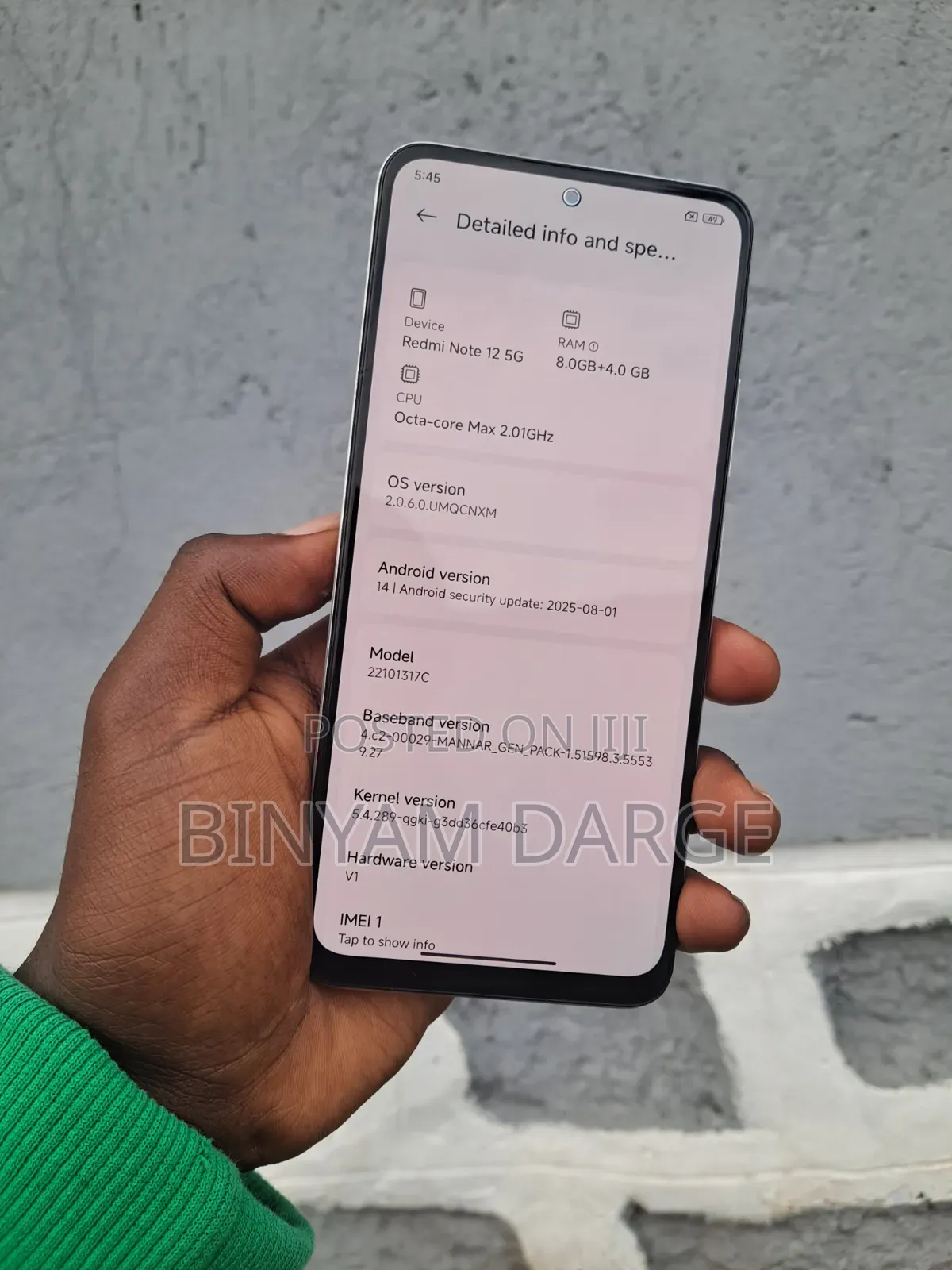 Xiaomi Redmi Note 12 5G 128 GB White