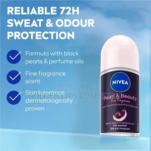 Nivea Pearl Beauty Black Pearl Roll-on Deodorant 50ml 72h Protection