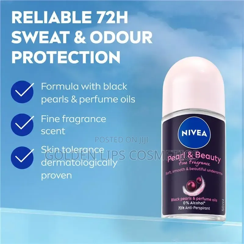 Nivea Pearl Beauty Black Pearl Roll-on Deodorant 50ml 72h Protection